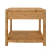 Worlds Away One Drawer End Table - Rattan - Brushed Brass Cup Pull