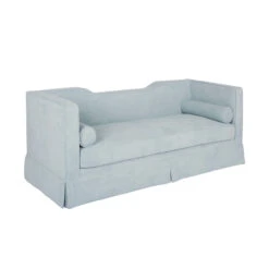 Worlds Away Skirted Tuxedo Style Sofa - Notched Back - Performance Light Blue Chenille 15 Worlds Away Skirted Tuxedo Style Sofa - Notched Back - Performance Light Blue Chenille -Worlds Away WA REX LB ANGLE 71175.1694809480 ni 26198.1707481804