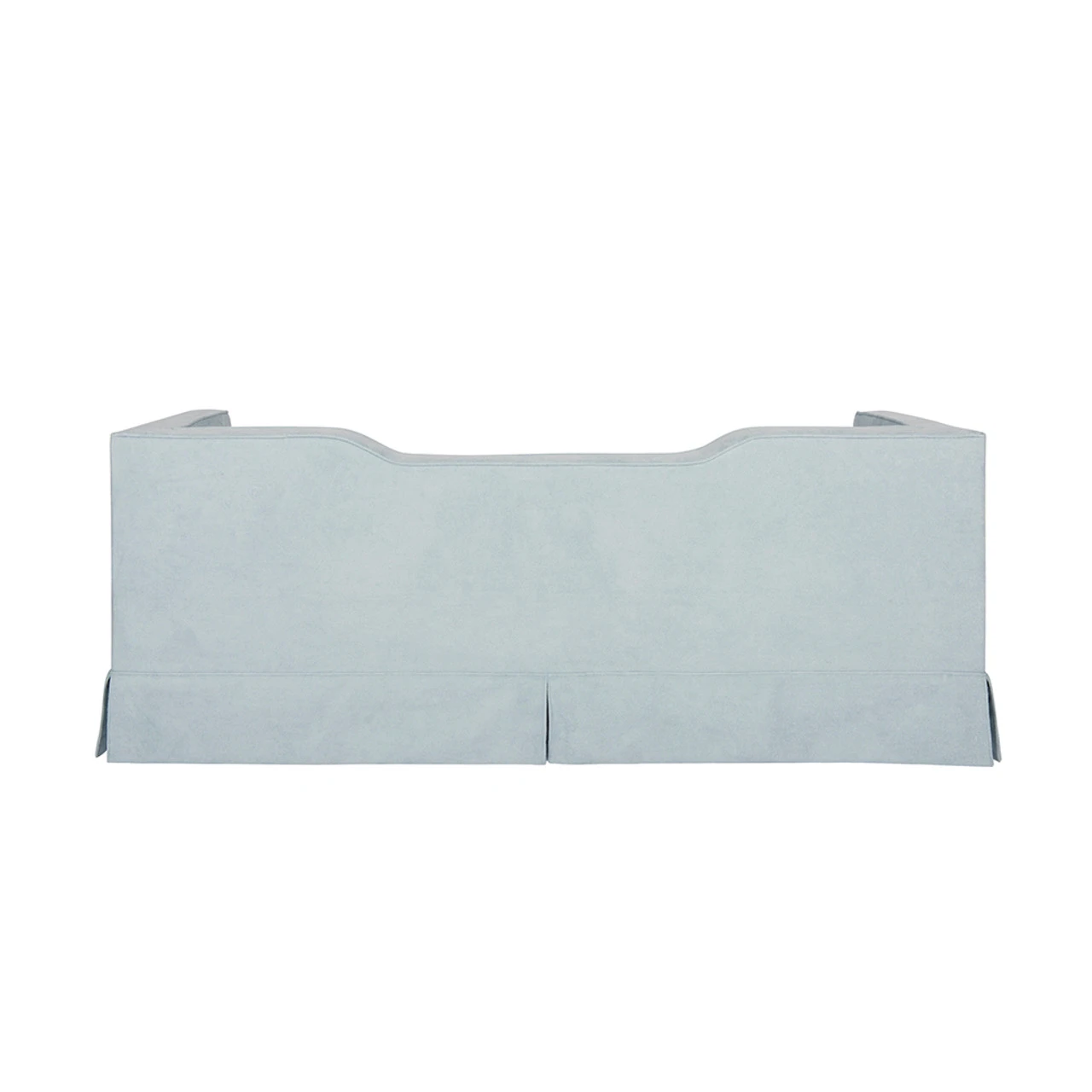 Worlds Away Skirted Tuxedo Style Sofa - Notched Back - Performance Light Blue Chenille 7 Worlds Away Skirted Tuxedo Style Sofa - Notched Back - Performance Light Blue Chenille - Image 7