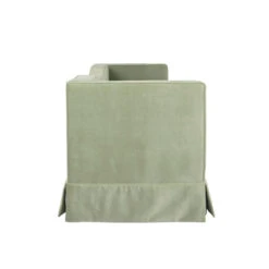 Worlds Away Skirted Tuxedo Style Sofa - Notched Back - Sage Green Velvet -Worlds Away WA REX SG SIDE 04812.1694809424 ni 13794.1707481805