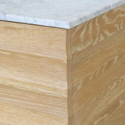 Worlds Away Bath Vanity - Horizontal Fluted Detail - Cerused Oak - White Marble Top, Porcelain Sink, And Polished Brass Knobs 18 Worlds Away Bath Vanity - Horizontal Fluted Detail - Cerused Oak - White Marble Top, Porcelain Sink, And Polished Brass Knobs -Worlds Away WA RHODES CO DETAIL 1 78962.1694809251 ni 76380.1707481806