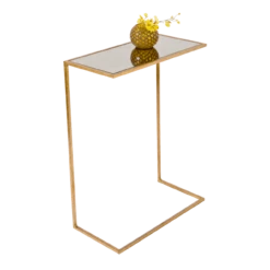 Worlds Away Rico Gold Leafed Cigar Table With Antique Mirror Top