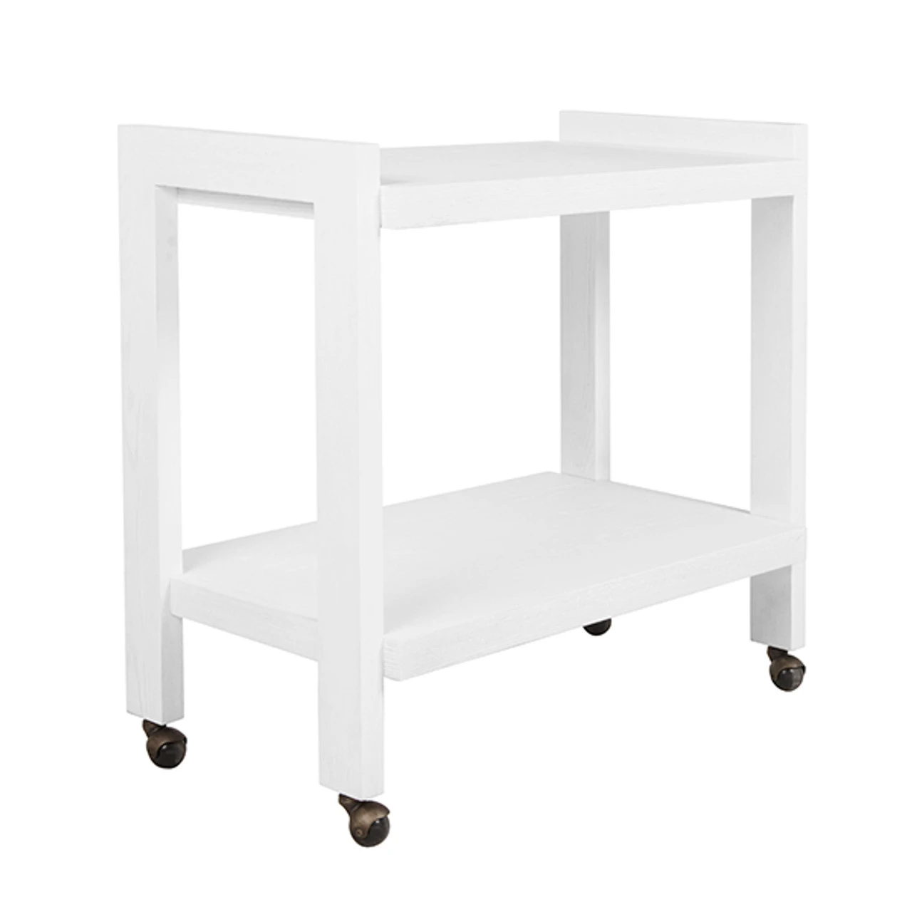Worlds Away Minimalist Bar Cart - White Washed Oak 2 Worlds Away Minimalist Bar Cart - White Washed Oak - Image 2