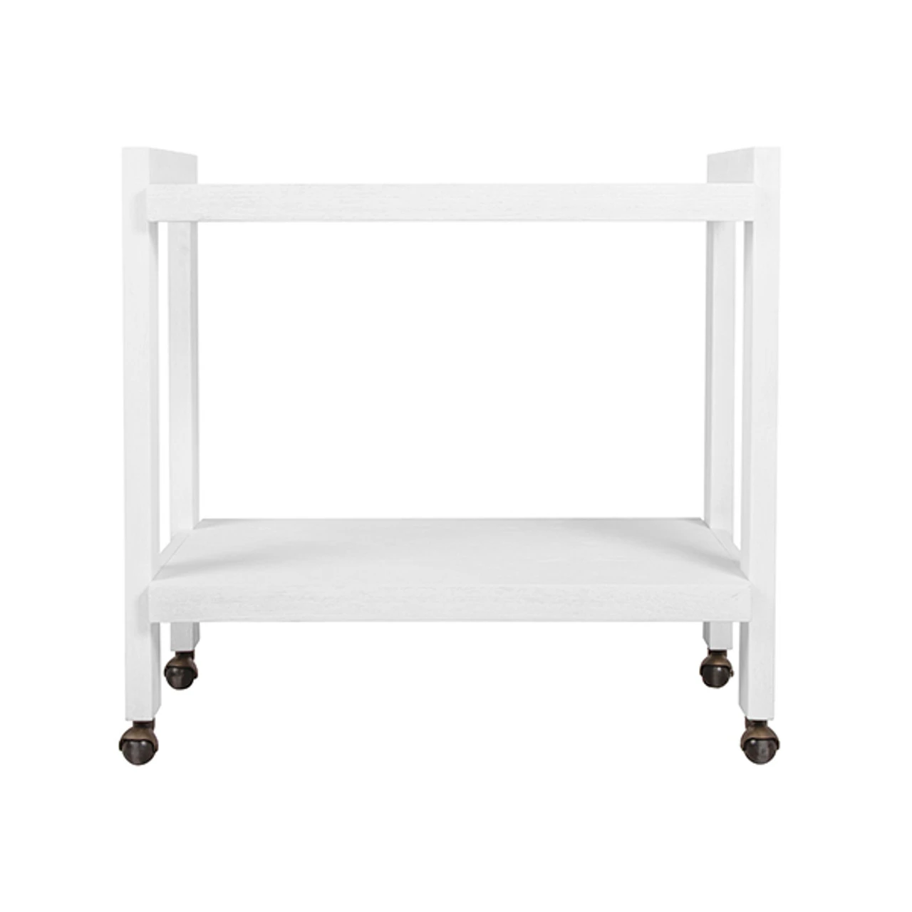 Worlds Away Minimalist Bar Cart - White Washed Oak 3 Worlds Away Minimalist Bar Cart - White Washed Oak - Image 3