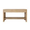 Worlds Away Three Drawer Cane Console - Brass Hardware - Cerused Oak