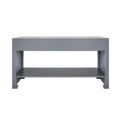 Worlds Away Three Drawer Cane Console - Brass Hardware - Matte Dark Grey Lacquer -Worlds Away WA ROSALIND GRY BACK 76260.1665177552 ni 19998.1707481810