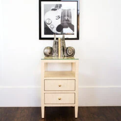 Worlds Away Roscoe Side Table - Grasscloth -Worlds Away WA ROSCOE NAT LIFESTYLE 08348.1591800866 ni 87370.1707478920