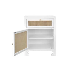 Worlds Away Ruth Cabinet - Cane/White Lacquer -Worlds Away WA RUTH WH OPEN 79321.1591806191 ni 60521.1707478913