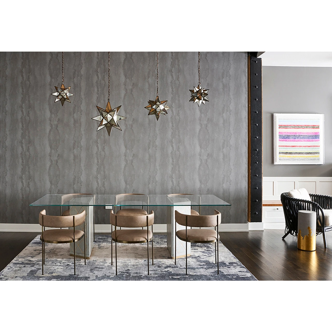 Worlds Away Large Star Chandelier With Antique Mirror 2 Worlds Away Large Star Chandelier With Antique Mirror - Image 2