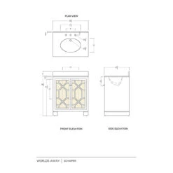 Worlds Away Bath Vanity - Matte White Lacquer - Cane Front Doors, White Marble Top, Porcelain Sink, And Polished Brass Knobs -Worlds Away WA SCHAFFER WEB SIZE 44594.1702304544 ni 94144.1707481818