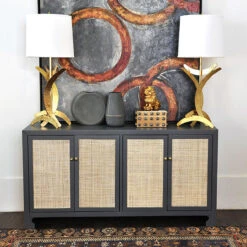 Worlds Away Sofia Cabinet - Cane/Brass/Grey Lacquer 8 Worlds Away Sofia Cabinet - Cane/Brass/Grey Lacquer -Worlds Away WA SOFIA GRY LIFESTYLE 63693.1591735152 ni 15071.1707478912
