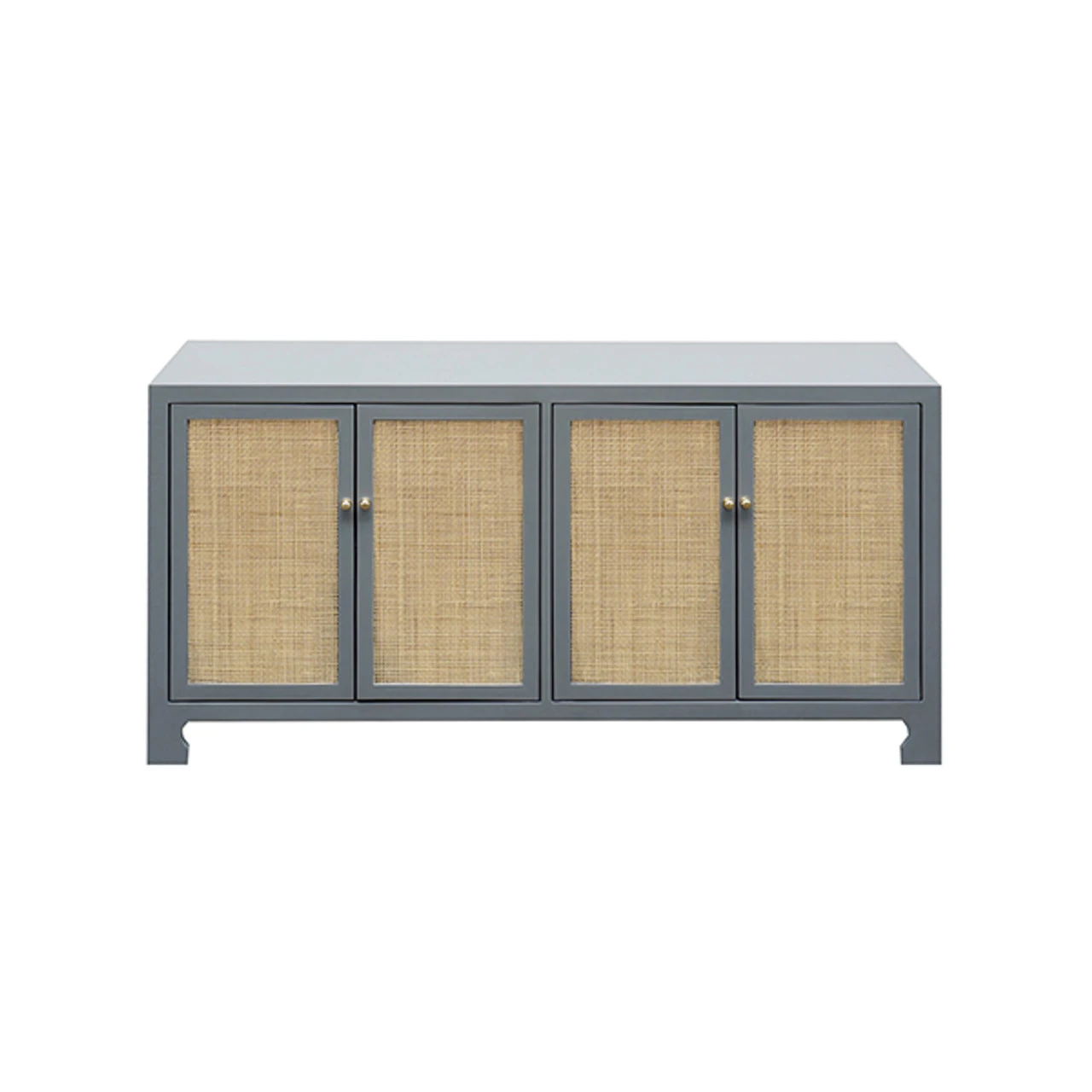 Worlds Away Sofia Cabinet - Cane/Brass/Grey Lacquer 5 Worlds Away Sofia Cabinet - Cane/Brass/Grey Lacquer - Image 5