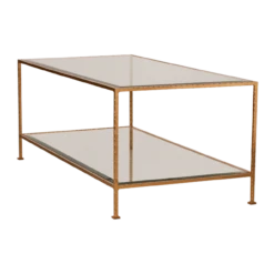 Worlds Away Taylor Hammered Gold Leaf Rectangular Coffee Table With Beveled Glass Shelves 10 Worlds Away Taylor Hammered Gold Leaf Rectangular Coffee Table With Beveled Glass Shelves -Worlds Away WA TAYLOR G ANGLE 65482.1581543247 ni 48446.1707478892