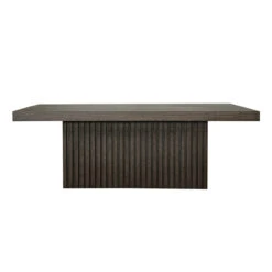 Worlds Away Slatted Pedestal Base Coffee Table - Dark Espresso Oak -Worlds Away WA TYSON ES 38456.1681310240 ni 07489.1707481823