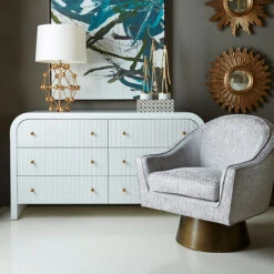Worlds Away Waterfall Edge Chest - Fluted Drawer Front - White Lacquer -Worlds Away WA VALENTINA WH LIFESTYLE 59559.1581444114 ni 40609.1707481825