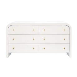 Worlds Away Waterfall Edge Chest - Fluted Drawer Front - White Lacquer -Worlds Away WA VALENTINA WH 34361.1570223394 ni 14062.1707481825