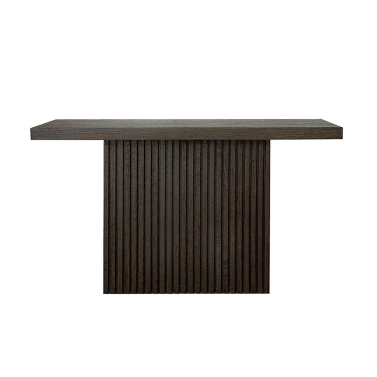 Worlds Away Slatted Pedestal Base Console Table - Dark Espresso Oak 5 Worlds Away Slatted Pedestal Base Console Table - Dark Espresso Oak - Image 5
