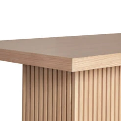 Worlds Away Slatted Pedestal Base Console Table - Natural Oak -Worlds Away WA VANNA NO DETAIL 05893.1681239624 ni 56585.1707481826