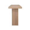 Worlds Away Slatted Pedestal Base Console Table - Natural Oak