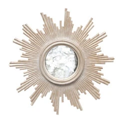 Worlds Away Versailles Champagne Silver Leafed Handcarved Mirror With Antique Mirror Inset