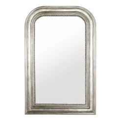 Worlds Away Waverly Champagne Silver Leaf Handcarved Curved Top Rectangular Mirror Nonantiqued Mirror Insert