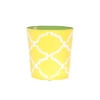 Worlds Away Oval Wastebasket Green, Off-White, Yellow