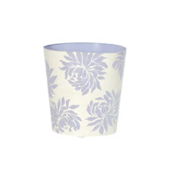 Worlds Away Oval Wastebasket Lavender Floral