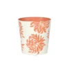 Worlds Away Oval Wastebasket Orange Floral