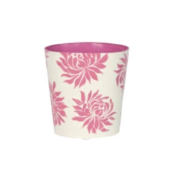 Worlds Away Oval Wastebasket Pink Floral