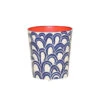 Worlds Away Oval Wastebasket Navy Cream And Orange