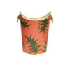 Worlds Away Oval Wastebasket - Lion Handles - Palm
