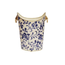 Worlds Away Oval Wastebasket - Lion Handles - Navy Vine 5 Worlds Away Oval Wastebasket - Lion Handles - Navy Vine -Worlds Away WA WBLIONOV VINE 73398.1553865814 ni 40896.1707481830