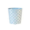 Worlds Away Oval Wastebasket Blue And Silver