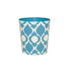 Worlds Away Oval Wastebasket Blue And Cream