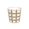 Worlds Away Oval Wastebasket Brown And Cream
