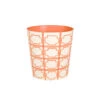 Worlds Away Oval Wastebasket Orange And Cream - #2