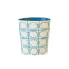 Worlds Away Oval Wastebasket Turquoise And Cream