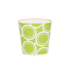 Worlds Away Oval Wastebasket Green And Cream Design