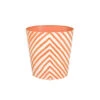 Worlds Away Oval Wastbasket Cream And Orange Zebra
