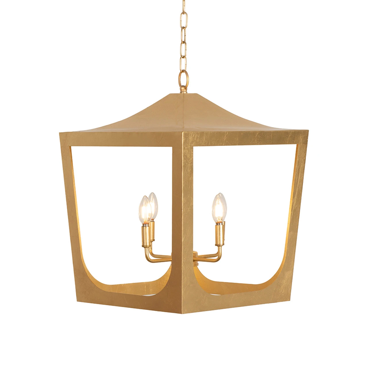 Worlds Away Modern Pagoda Lantern - Four Light Gold Leaf Cluster, Body - Gold Leaf 1 Worlds Away Modern Pagoda Lantern - Four Light Gold Leaf Cluster, Body - Gold Leaf