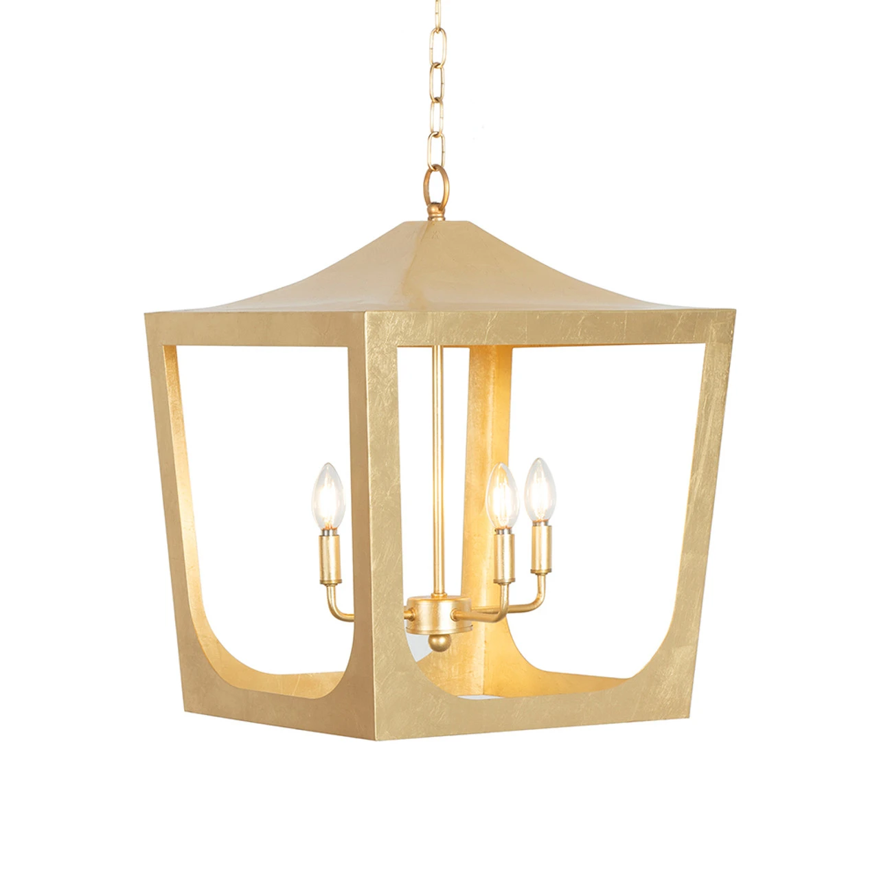 Worlds Away Modern Pagoda Lantern - Four Light Gold Leaf Cluster, Body - Gold Leaf 4 Worlds Away Modern Pagoda Lantern - Four Light Gold Leaf Cluster, Body - Gold Leaf - Image 4
