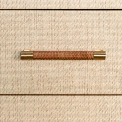 Worlds Away Rattan Wrapped Handle - Antique Brass End Caps