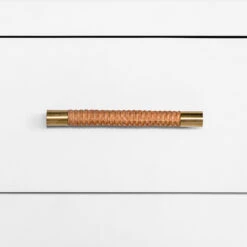 Worlds Away Six Drawer Chest - Rattan Wrapped Handles - Matte White Lacquer -Worlds Away WA WINCHESTER WH DETAIL 11035.1647956667 ni 72130.1707481835