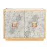 Worlds Away Ant Mirror 2 Door Cabinet - Gold Leaf Detailing