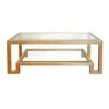 Worlds Away Winston Gold Leaf Two Tier Coffee Table With Clear Beveled Glass