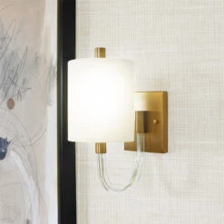 Worlds Away Walton Sconce - Acrylic/White Linen/Antique Brass -Worlds Away WA Walton ABR Lifestyle WEB SIZE 30444.1687441551 ni 29960.1707478932