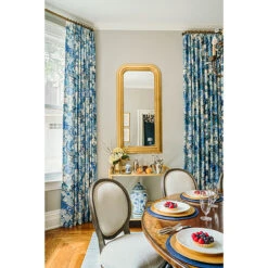 Worlds Away Gold Leaf Wood Floor Mirror - Curved Edges