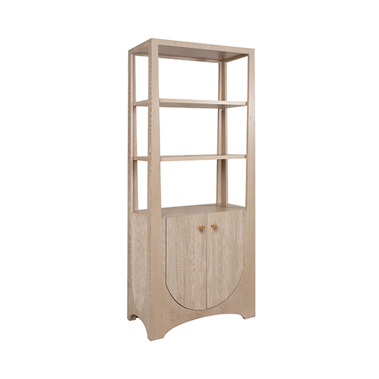 Worlds Away Etagere - Two Door Fluted Cabinet - Cerused Oak 2 Worlds Away Etagere - Two Door Fluted Cabinet - Cerused Oak - Image 2