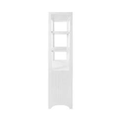 Worlds Away Etagere - Two Door Fluted Cabinet - Matte White Lacquer -Worlds Away WA YOUNG WH SIDE 42970.1647956607 ni 05920.1707481840