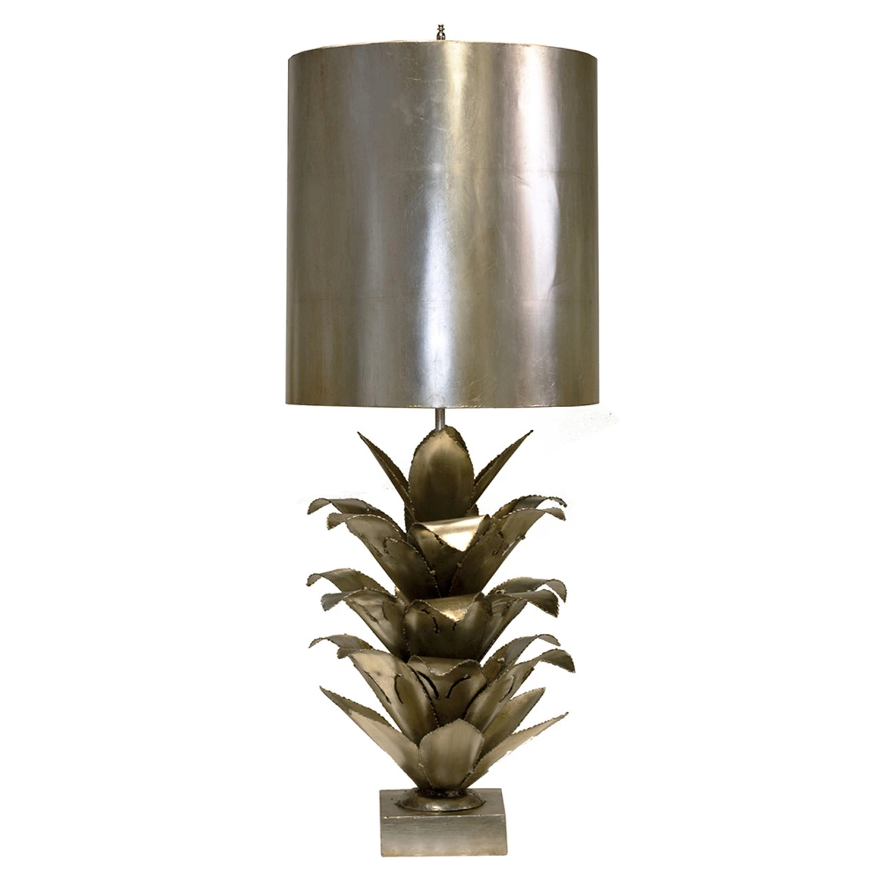 Worlds Away Arianna Silver Leaf Brutalist Palm Table Lamp With Silver Metal Shade 1 Worlds Away Arianna Silver Leaf Brutalist Palm Table Lamp With Silver Metal Shade